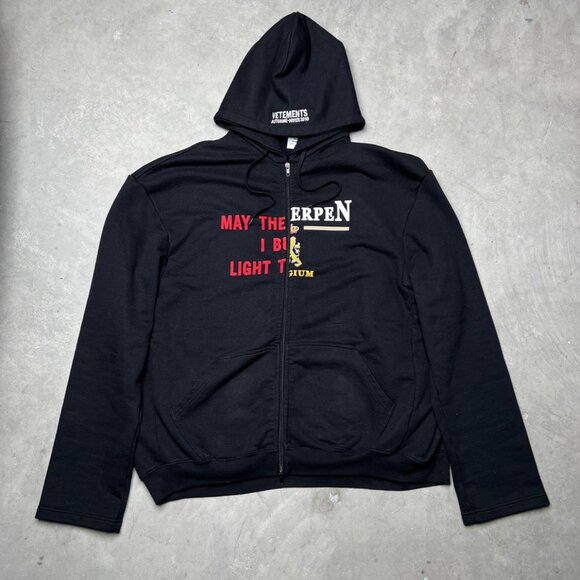 fw18 vetements split bridges burn/antwerpen hoodie